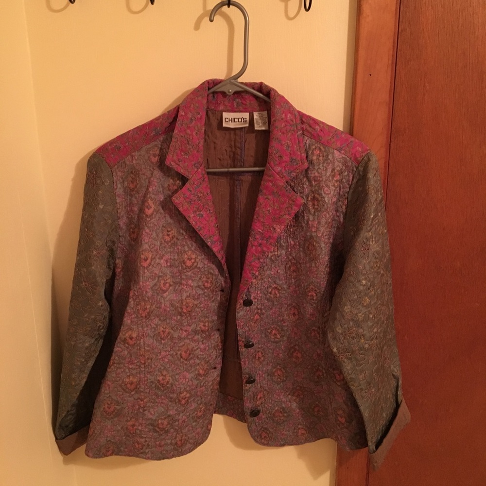 Multi-colored thin Dress Jacket w/ cool stitching